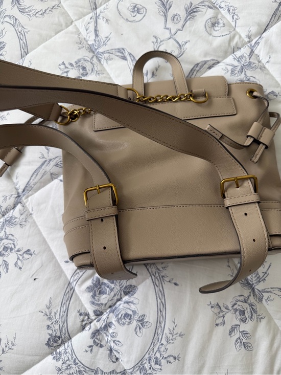 Love Moschino Taupe-Beige Leather Logo Backpack (6) main image 5